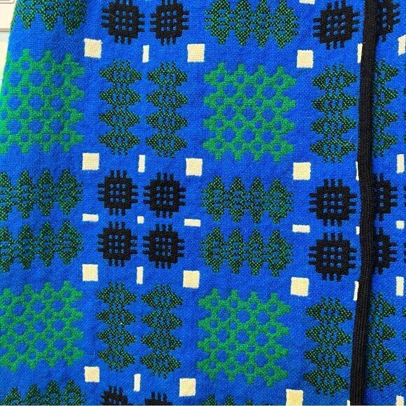 Unique David Designs Wrap Geometrical Print Wool Maxi Skirt Size XXS - Picture 10 of 13